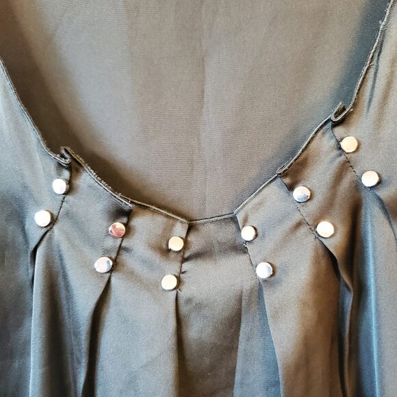 Anne Klein Women Olive Sleeveless Top Size XS Golden Flat Beads Stylish Feminine - Picture 4 of 10